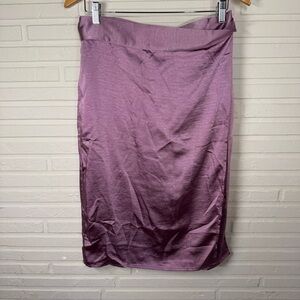 Wildfang Mauve The Empower Satin Wrap Skirt with Pockets, Women’s Size Medium